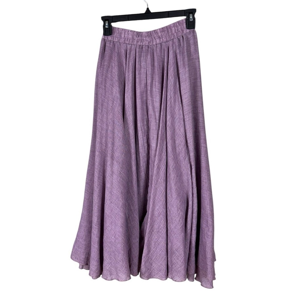 Womens Maxi Skirt XS Fairy Whimsical Cottage Romantic Pastel Purple Coachella - Picture 3 of 5